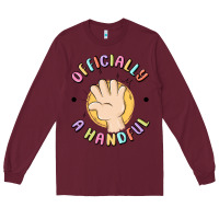 Burgundy officially a handful Long Sleeve Tee - MaliasSmallBusiness