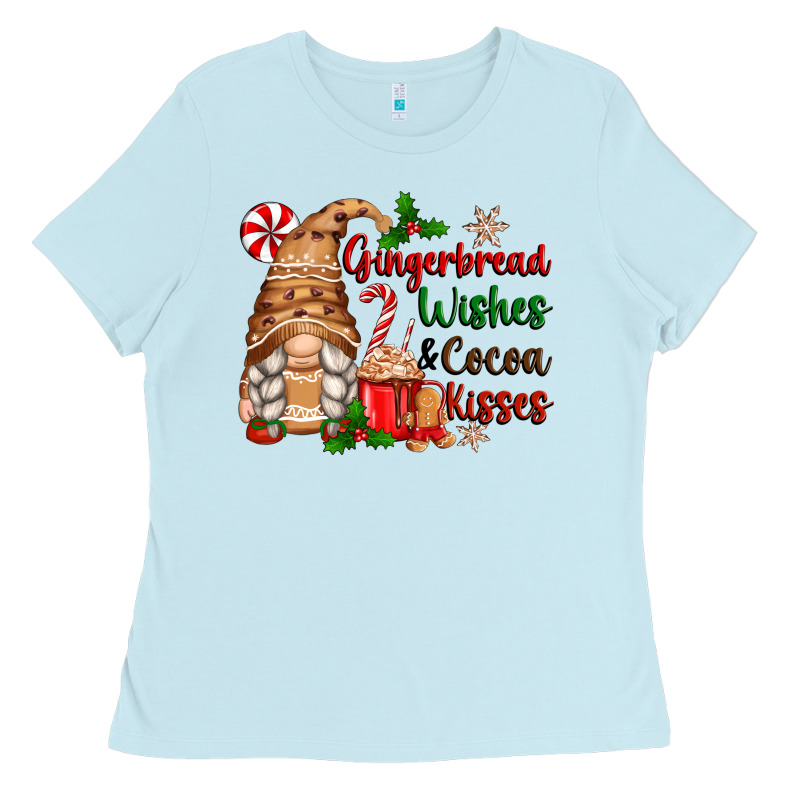 Gingerbread Wishes And Cocoa Kisses Ladies Tee by Zillion Design Studio | Teevron
