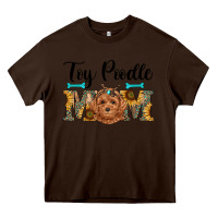 Chocolate Brown western toy poodle mom Heavy Core Tee - RanaPortraitStore