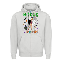 Dove Grey hocus pocus with witch Zipper Hoodie - NancyCooperArtShop
