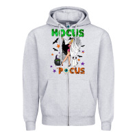 Heather Grey hocus pocus with witch Zipper Hoodie - NancyCooperArtShop