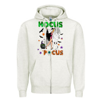 Oatmeal Heather hocus pocus with witch Zipper Hoodie - NancyCooperArtShop