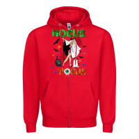 Red hocus pocus with witch Zipper Hoodie - NancyCooperArtShop