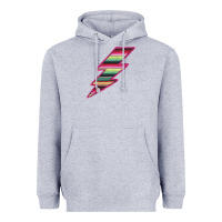 Heather Grey Pink Serape Lightning Heavyweight Hoodie - Bettercallsaul