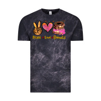 Cloud Black peace love donuts Vintage Tee - AdoDesignShop