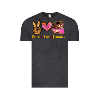 Vintage Black peace love donuts Vintage Tee - AdoDesignShop