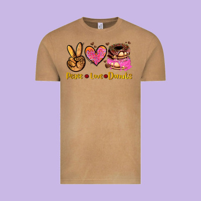 Peace Love Donuts Vintage Tee Designed By Adodesignshop