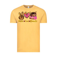 Vintage Mustard peace love donuts Vintage Tee - AdoDesignShop