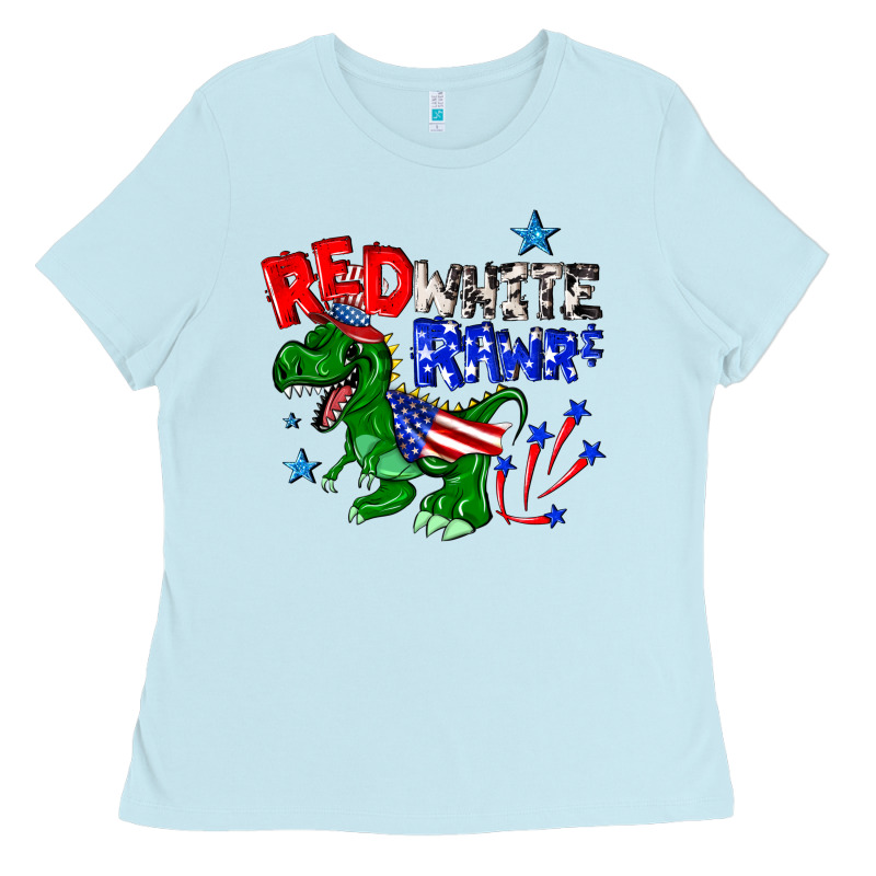 Red White Rawr Billie Wilder Ladies Tee by texasbilliewilder | Teevron