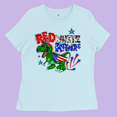 Red White Rawr Billie Wilder Ladies Tee Designed By Texasbilliewilder