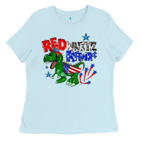 Baby Blue red white rawr billie wilder Ladies Tee - texasbilliewilder