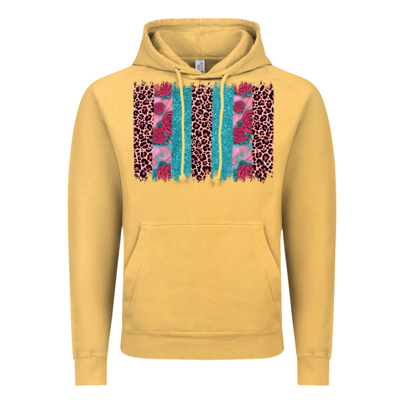 Valentines Day Leopard Rose Glitter Brush Stoke Vintage Hoodie by JahusDesignShop | Teevron