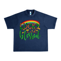 Navy Western St. Patrick's Rainbow Lucky And Blessed Urban Heavy Tee - Artiststas