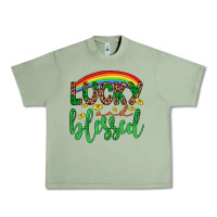 Oil Green Western St. Patrick's Rainbow Lucky And Blessed Urban Heavy Tee - Artiststas