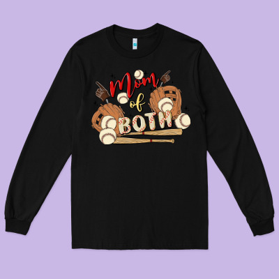 Mama Of Both Long Sleeve Tee Designed By Maliassmallbusiness
