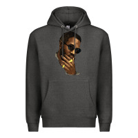 Charcoal Heather black man Premium Hoodie - NancyCooperArtShop