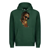 Sports Green black man Premium Hoodie - NancyCooperArtShop