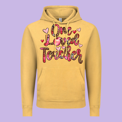 One Loved Teacher Vintage Hoodie Designed By Jahusdesignshop