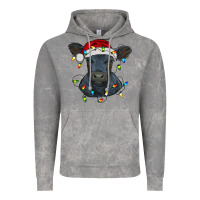 Cloud Rock christmas baby black angus calf with lights Vintage Hoodie - RanaPortraitStore