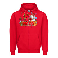 Red i love being a mama Zipper Hoodie - MaliasSmallBusiness