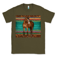 Army Green western horse serape  leather leopard Classic Tee - BarkalooDesign