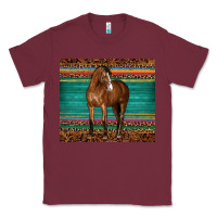 Burgundy western horse serape  leather leopard Classic Tee - BarkalooDesign