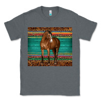 Charcoal Heather western horse serape  leather leopard Classic Tee - BarkalooDesign