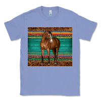 Colony Blue western horse serape  leather leopard Classic Tee - BarkalooDesign