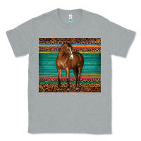 Heather Grey western horse serape  leather leopard Classic Tee - BarkalooDesign