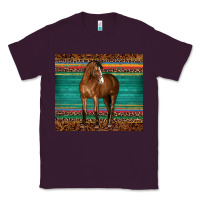 Plum western horse serape  leather leopard Classic Tee - BarkalooDesign
