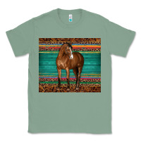 Sage western horse serape  leather leopard Classic Tee - BarkalooDesign