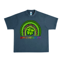 Midnight Navy Happy St. Patrick's Day Shamrock Rainbow Urban Heavy Tee - Artiststas