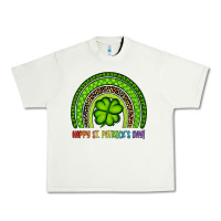 Pistachio Happy St. Patrick's Day Shamrock Rainbow Urban Heavy Tee - Artiststas