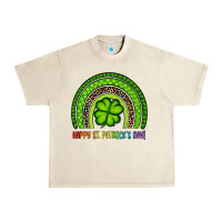 Sandshell Happy St. Patrick's Day Shamrock Rainbow Urban Heavy Tee - Artiststas