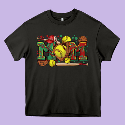 Mom Softball Heavy Core Tee Designed By Zillion Design Studio