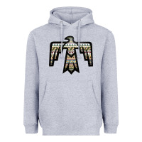 Heather Grey Western Green Aztec Thunderbird Heavyweight Hoodie - Bettercallsaul