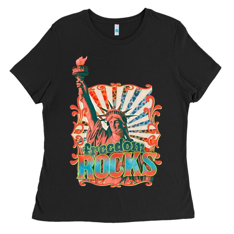 Retro Freedom Rocks Billie Wilder Ladies Tee by texasbilliewilder | Teevron