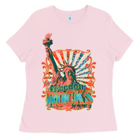 Bubblegum Pink retro freedom rocks billie wilder Ladies Tee - texasbilliewilder