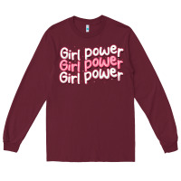 Burgundy girl power Long Sleeve Tee - MaliasSmallBusiness