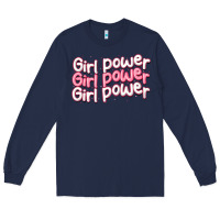 Navy girl power Long Sleeve Tee - MaliasSmallBusiness