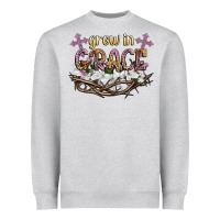 Heather Grey grow in grace Heavyweight Sweatshirt - NancyCooperArtShop