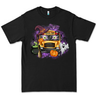Black Halloween School Bus Premium Tee - texasbilliewilder