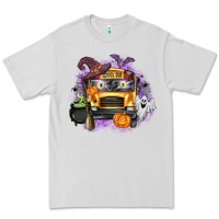 Dove Grey Halloween School Bus Premium Tee - texasbilliewilder