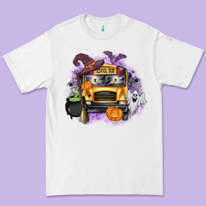 Halloween School Bus Premium Tee Designed By Texasbilliewilder