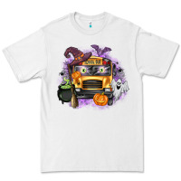 White Halloween School Bus Premium Tee - texasbilliewilder