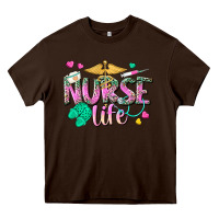 Chocolate Brown nurse life Heavy Core Tee - texasbilliewilder