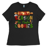 Black tis the season to bake cookies Ladies Tee - Zillion Design Studio