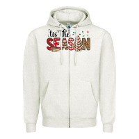 Oatmeal Heather tis the season christmas debbie cake Zipper Hoodie - MaliasSmallBusiness