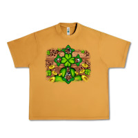 Peanut Butter Western Shamrock Cross Leopard Background Urban Heavy Tee - Artiststas