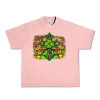 Salmon Western Shamrock Cross Leopard Background Urban Heavy Tee - Artiststas